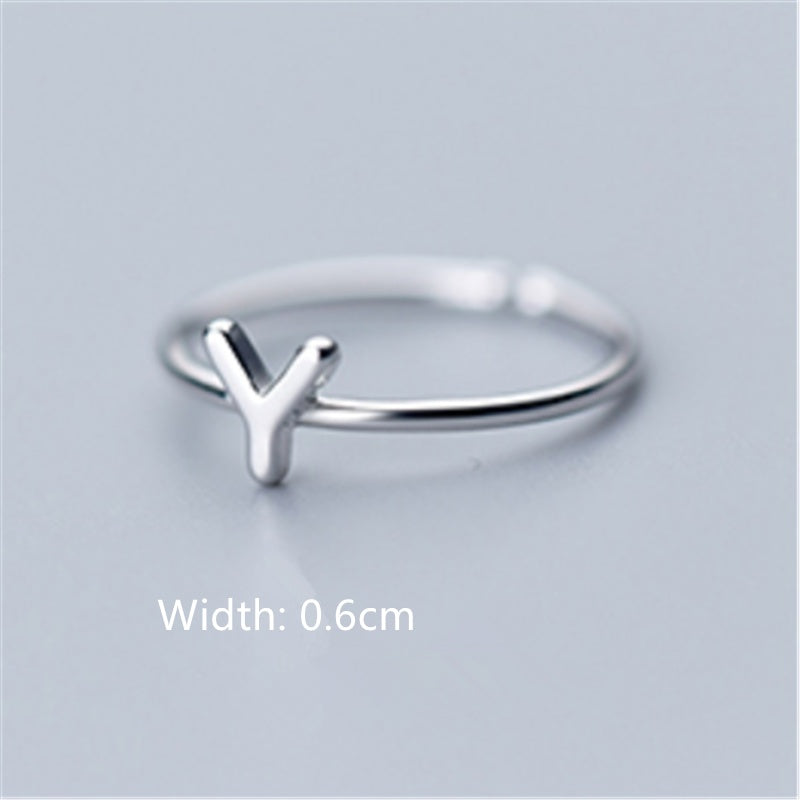 Women's Korean Style Literary Letter Ring