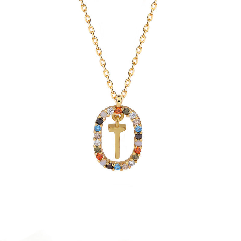 Sterling Silver Letter Necklace Female Niche Design Sense