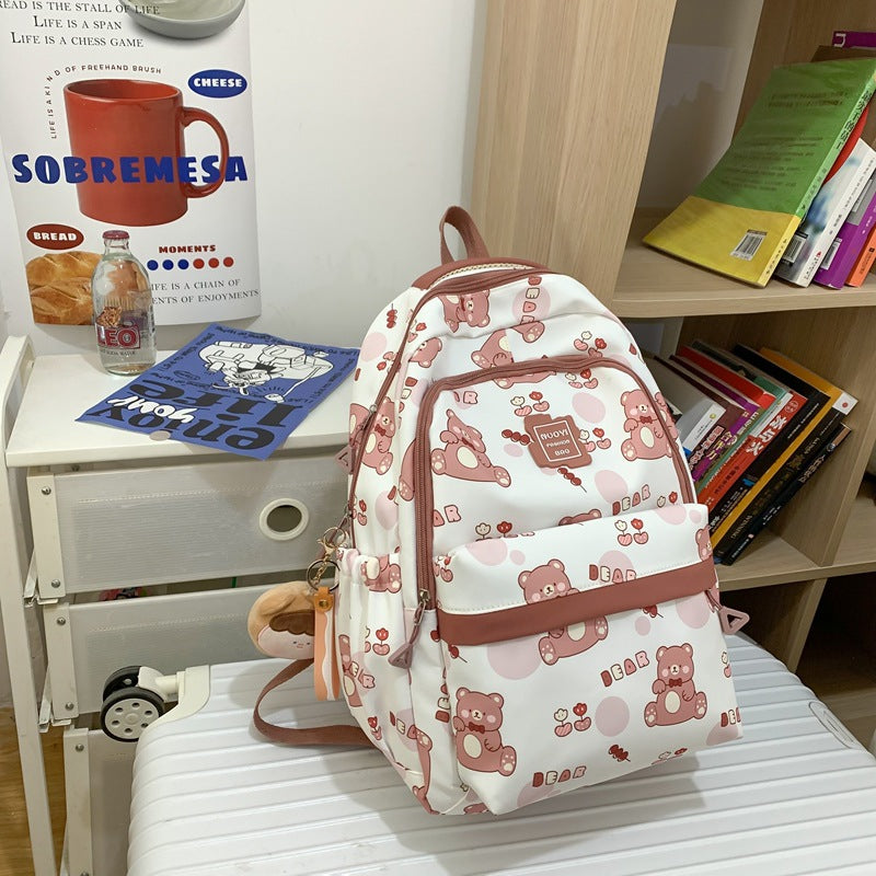 Cute Schoolbag Girl Cartoon Girl Hit Color