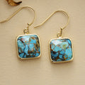 Geometric Drop Earrings Natural Stone