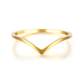 Pure Silver V-shaped Thin Ring Creative Style