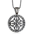 European And American Retro Personalized Hollow Cross Round Titanium Steel Pendant