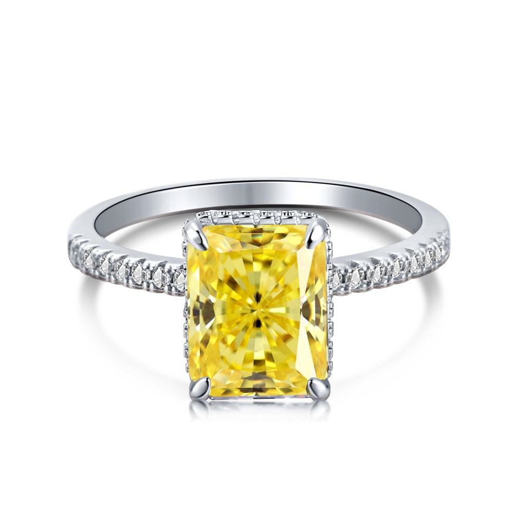 S925 Sterling Silver Ring Hand Set With High Carbon Diamonds
