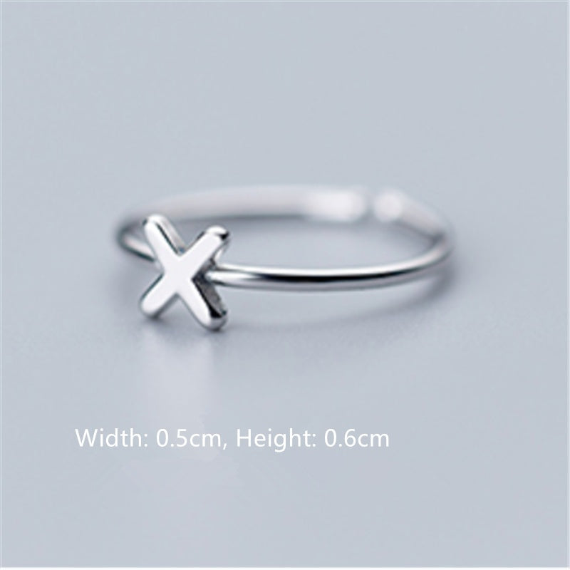 Women's Korean Style Literary Letter Ring