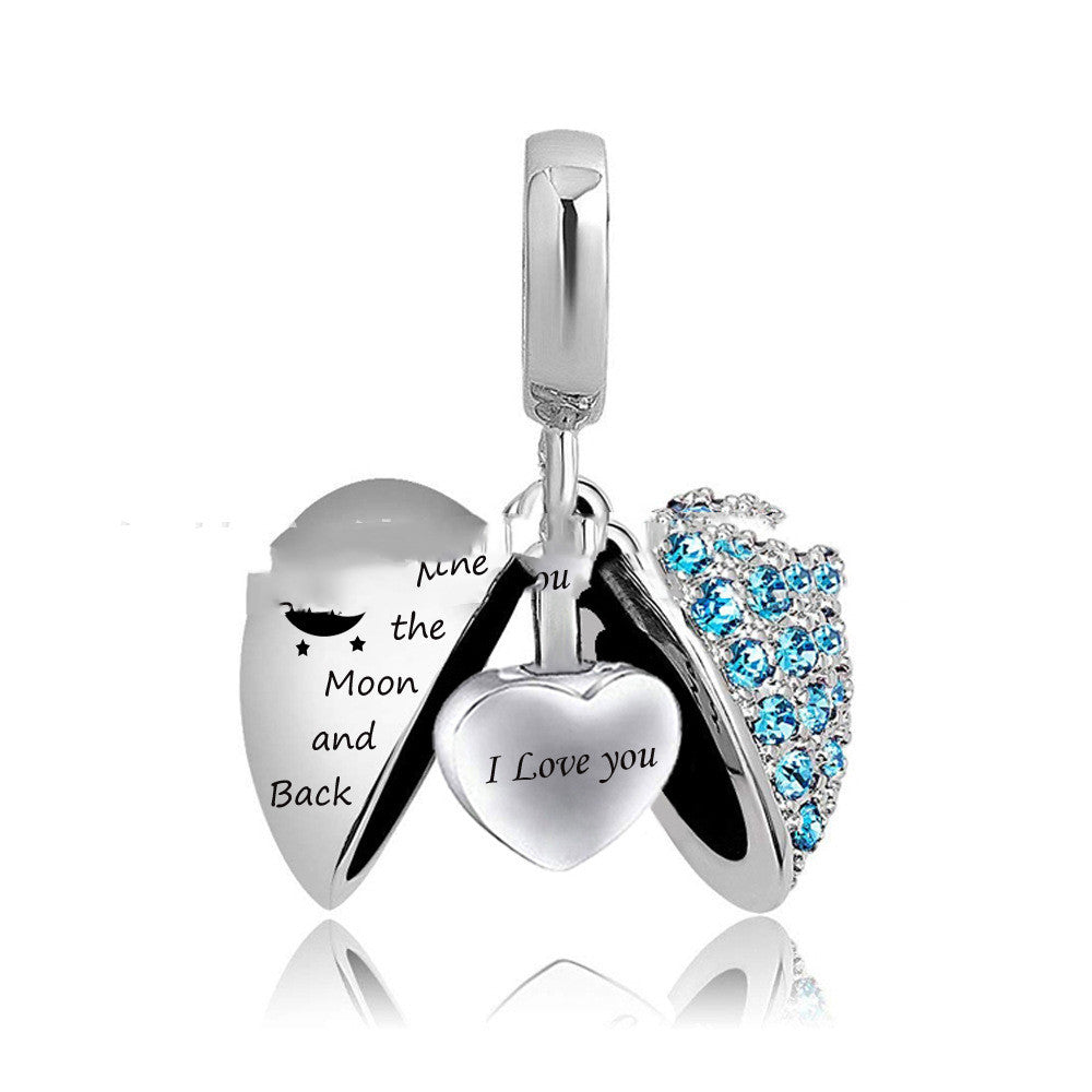 Wing Heart Pendant Stainless Steel Perfume Pendant