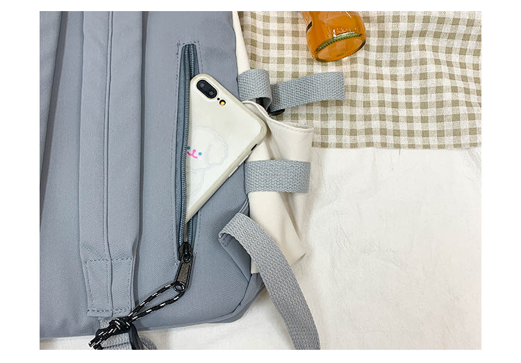 Waterproof Campus Small Fresh Twill Canvas School Bag Junior And High School Students