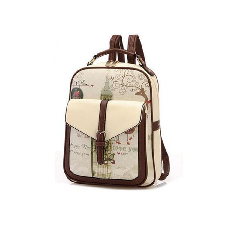 Retro Shoulders Trend Fashion Lady Student Graffiti Shoulder Bag