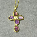 Natural Amethyst Celestial Stone Bezel-Set Pendant