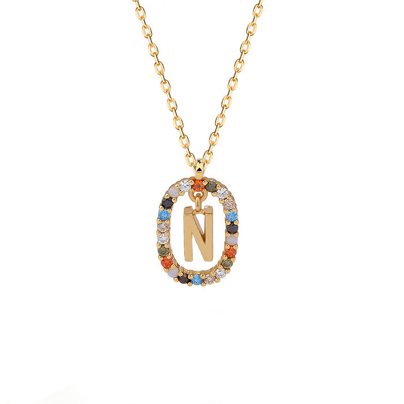 Sterling Silver Letter Necklace Female Niche Design Sense