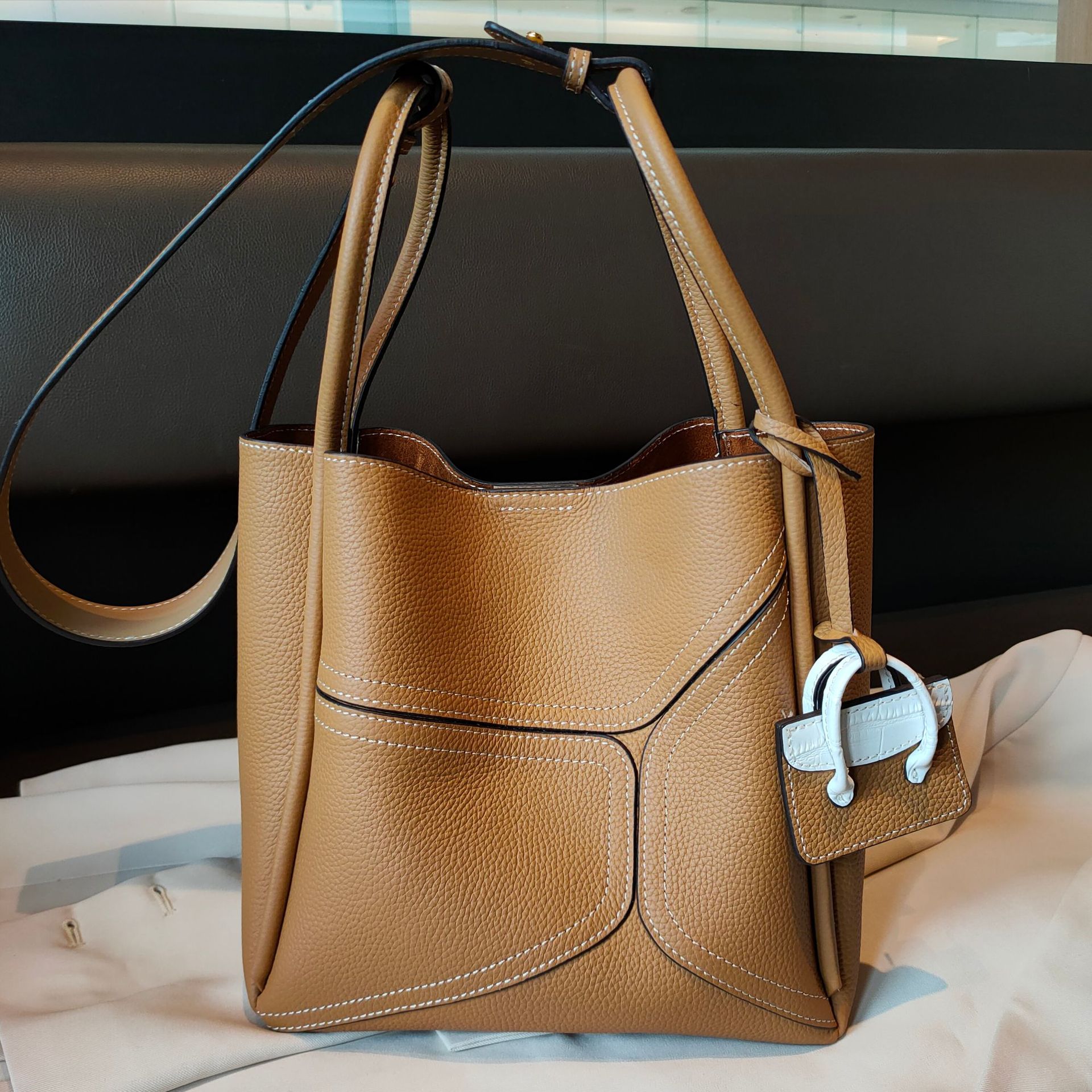 Underarm Bag Contrast Color Basket Handbag Shoulder Crossbody