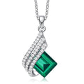 Clavicle chain with diamond and crystal pendant