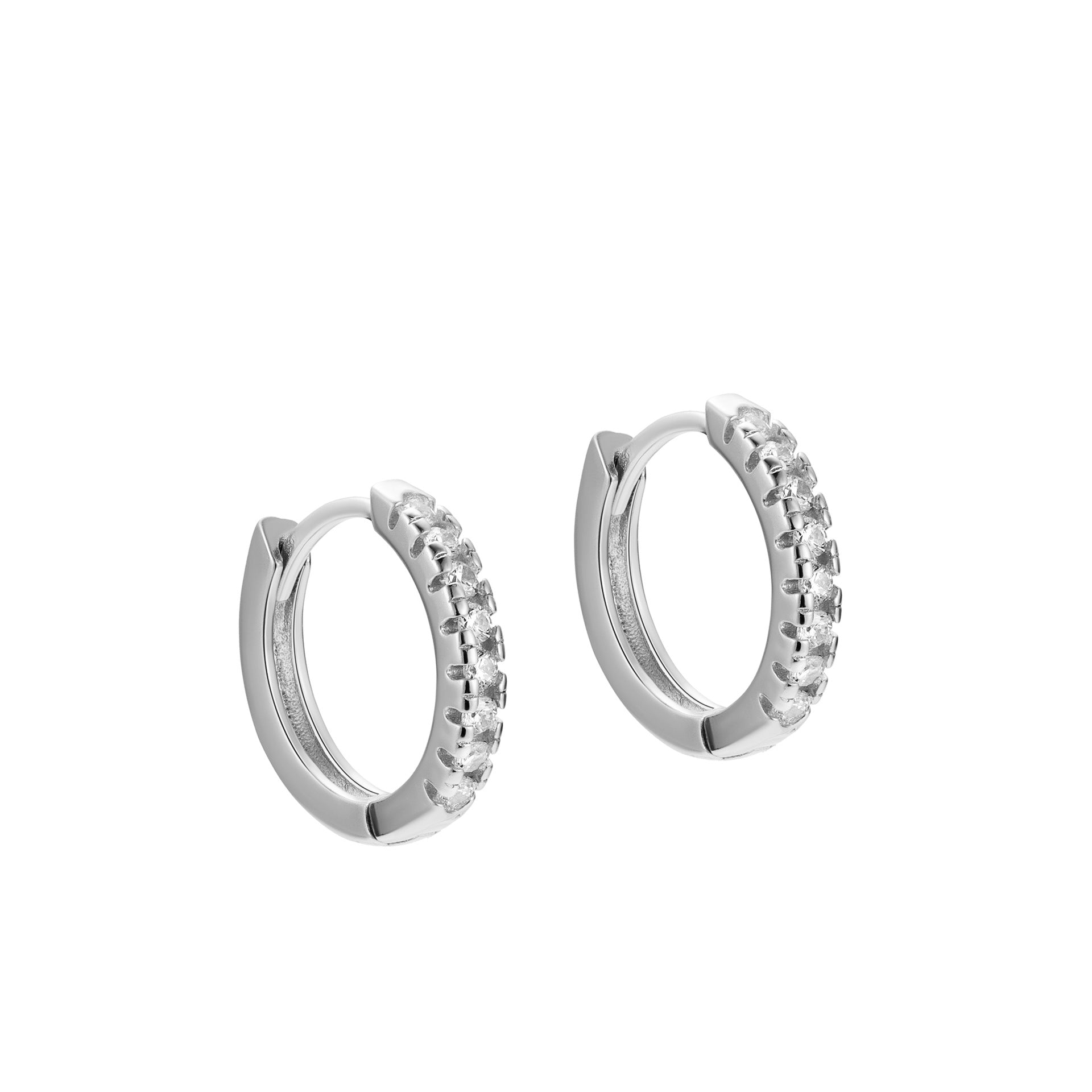 S925 Sterling Silver Diamond Round Half Full Diamond Ear Clip