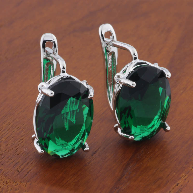 Romantic Retro 1014 Oval European And American Ear Clip