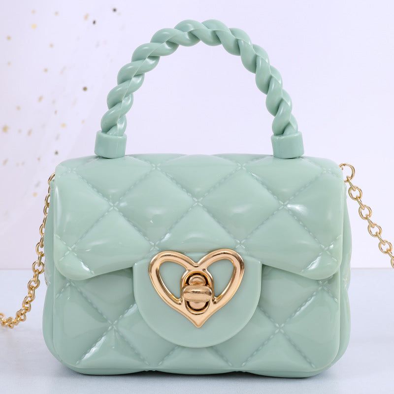 Plastic Transparent Jelly Mini Love Handbag
