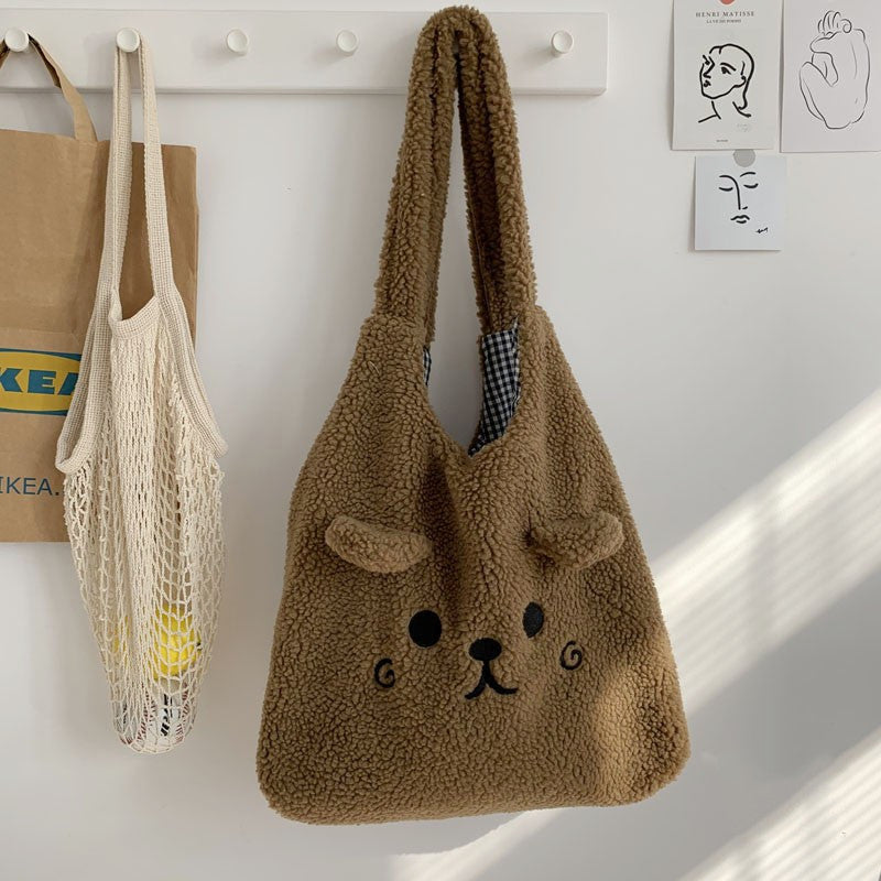 Lambskin like shoulder bag