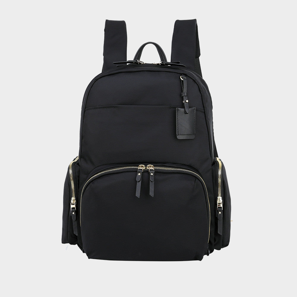 Nylon cloth with cowhide backpack