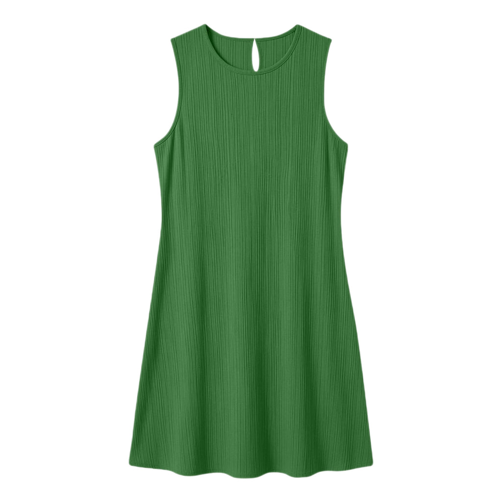 Sleeveless Pleated Casual Dress Women