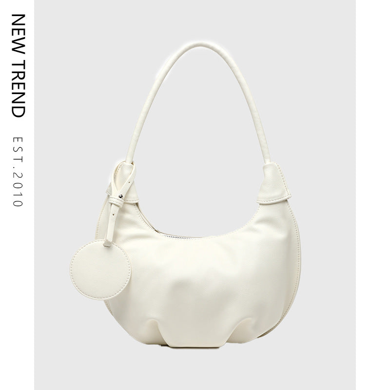 Portable Underarm Bag Leisure Soft Leather Versatile Shoulder Dumpling Bag