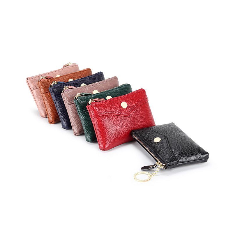 Short mini leather coin purse