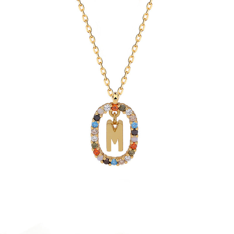 Sterling Silver Letter Necklace Female Niche Design Sense