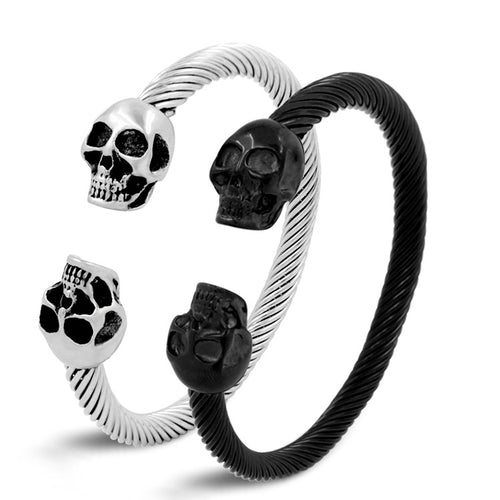 Armband i titanstål med dödskalle