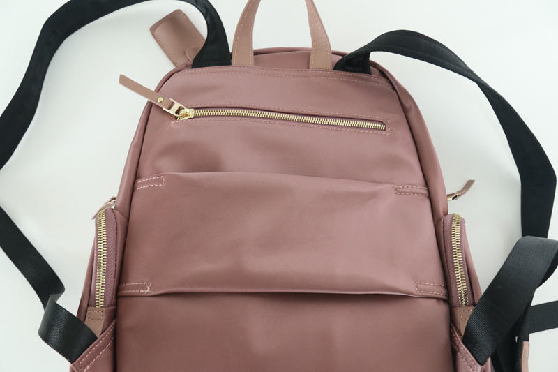 Nylon cloth with cowhide backpack