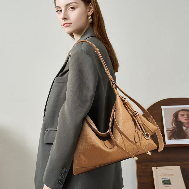 Leather Women's Casual Zip Crossbody Bag