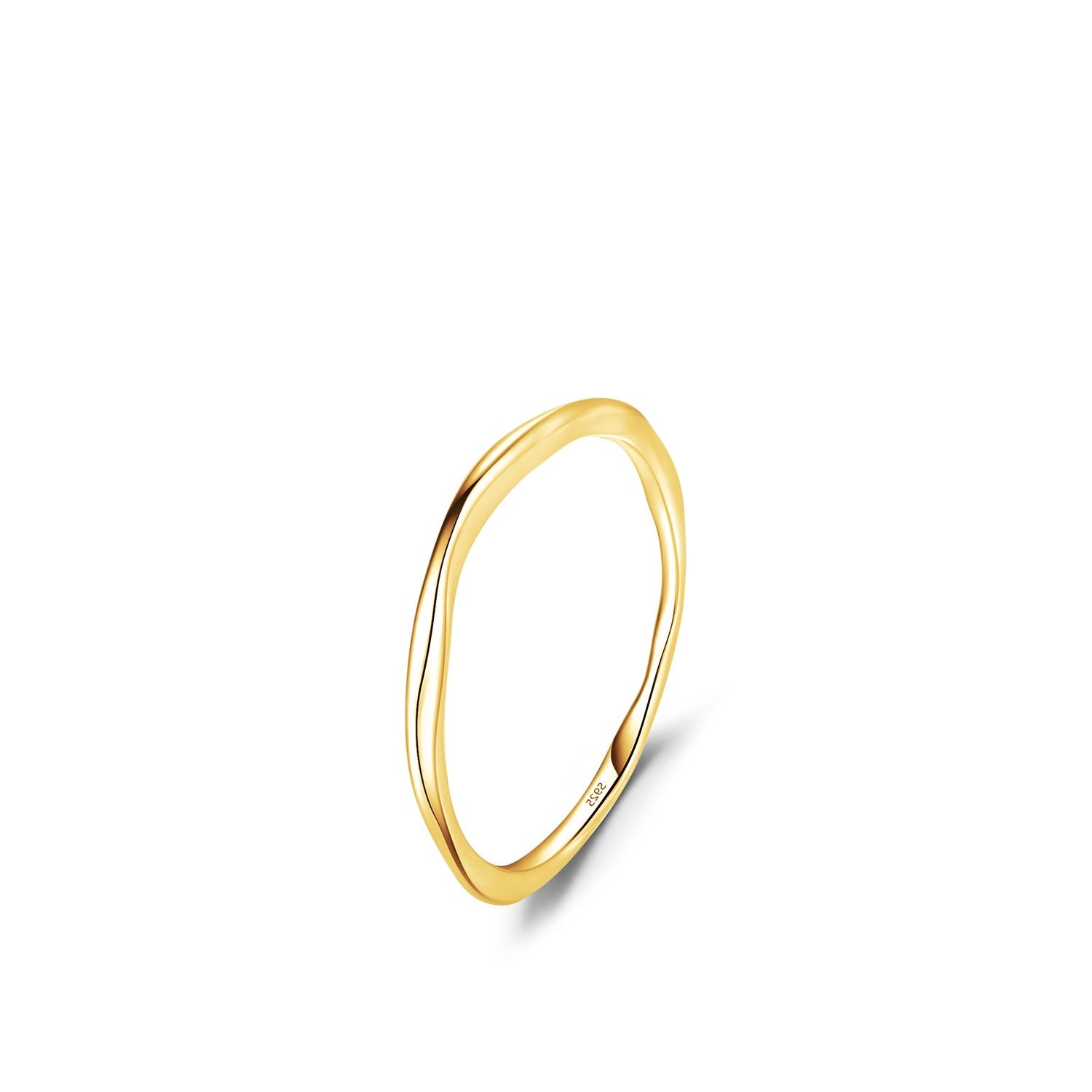S925 Sterling Silver Minimalist Irregular Pleated Texture Ring
