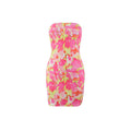 Sexy Women Clothing Tube Top Multi-color Printing Slim-fit Sheath Short Dress