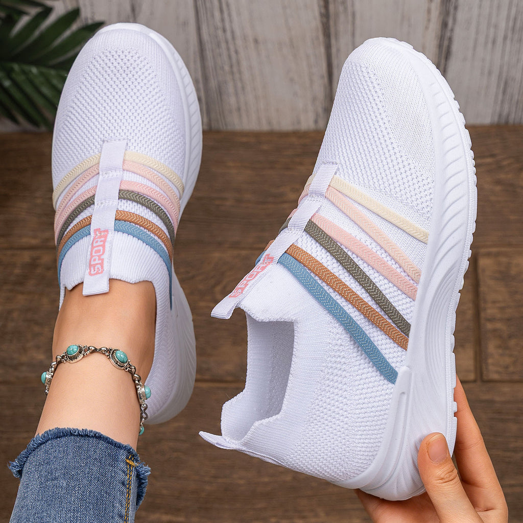Summer New Breathable Flyknit Slip-On Casual Shoes