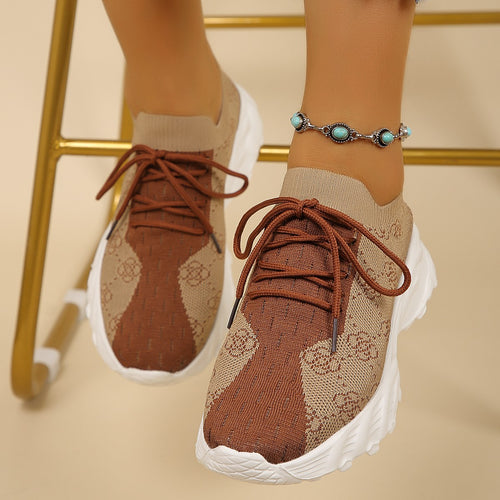 Blommig Colorblock Mesh Sneakers