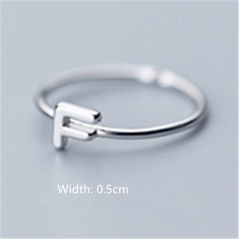 Women's Korean Style Literary Letter Ring