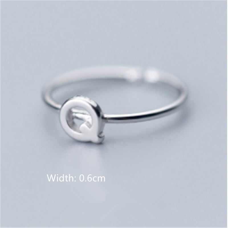 Women's Korean Style Literary Letter Ring