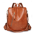 Simple Large Capacity Soft Leather Retro Backpack