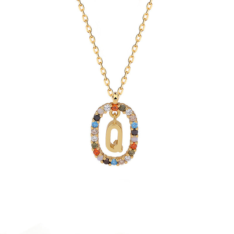 Sterling Silver Letter Necklace Female Niche Design Sense