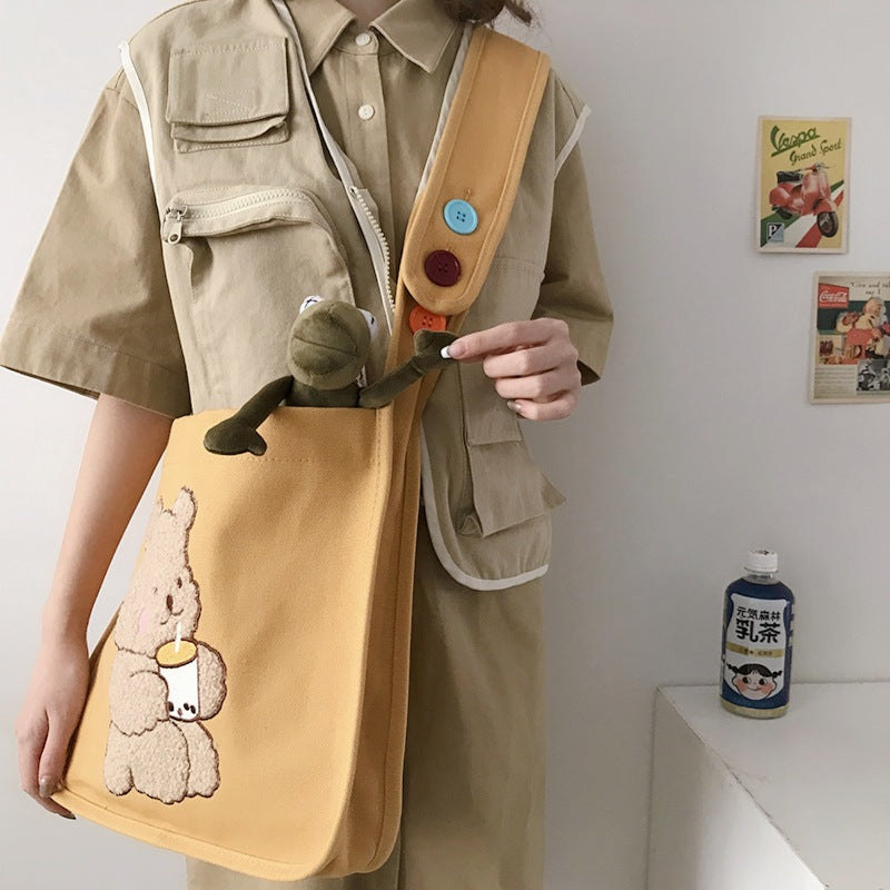 Lambskin like shoulder bag