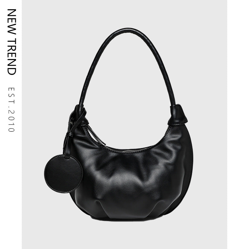 Portable Underarm Bag Leisure Soft Leather Versatile Shoulder Dumpling Bag