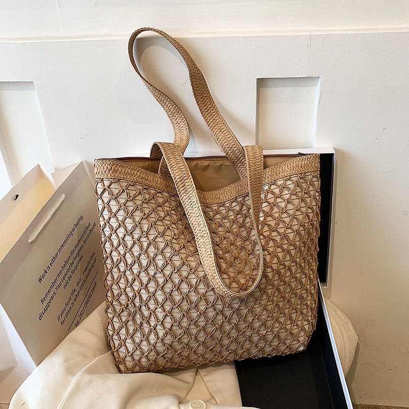 Women's Fashion Versatile Large Capacity Woven Bag
