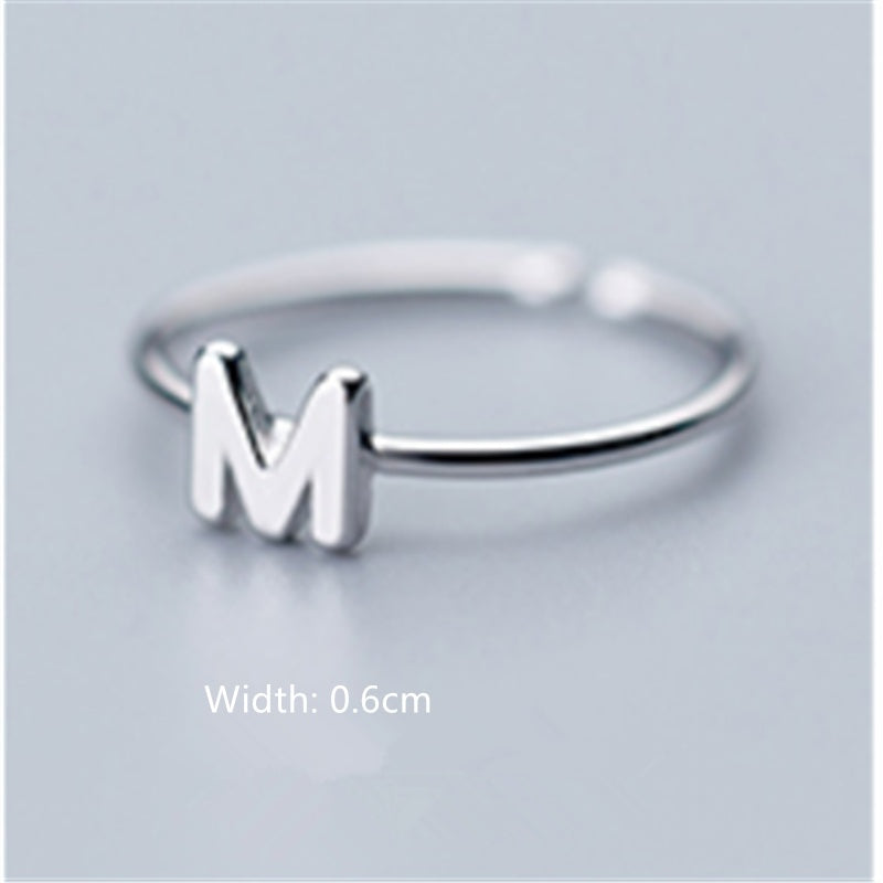 Women's Korean Style Literary Letter Ring