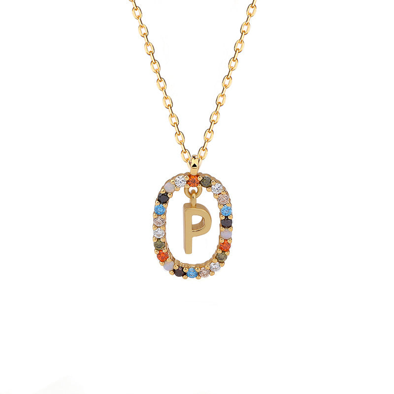 Sterling Silver Letter Necklace Female Niche Design Sense