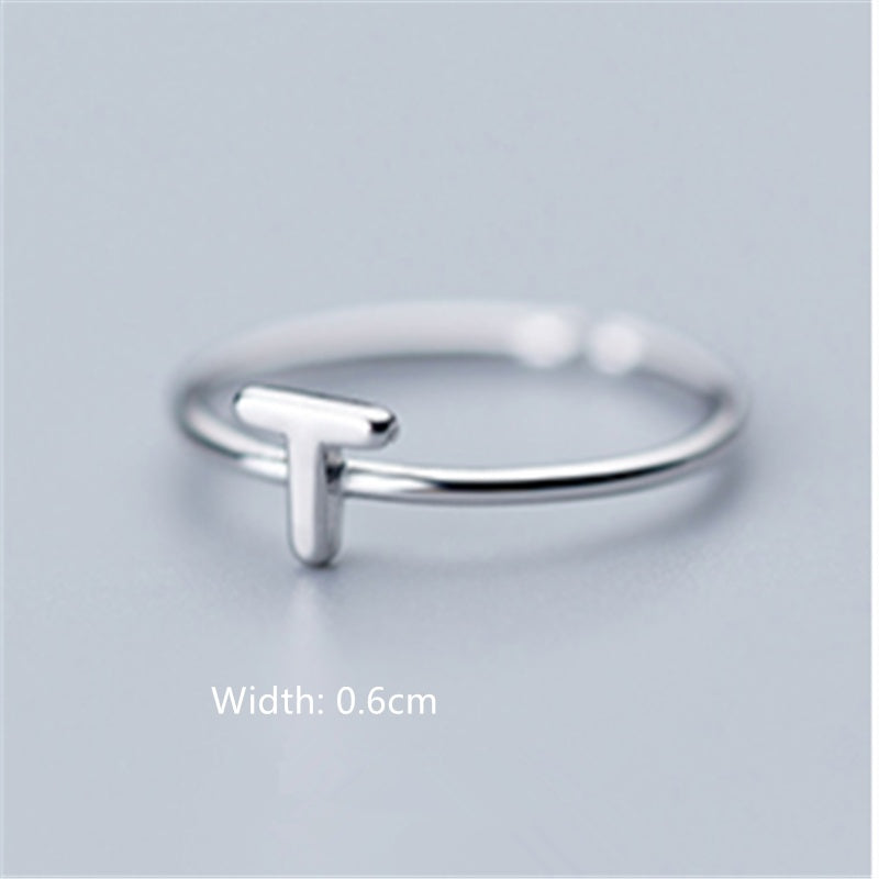 Women's Korean Style Literary Letter Ring