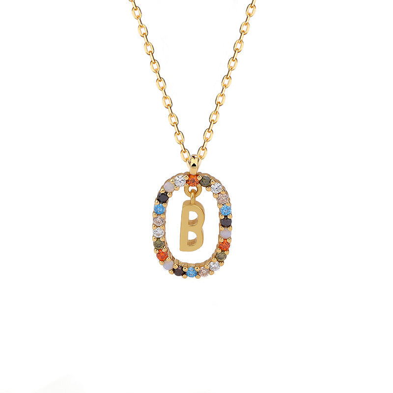 Sterling Silver Letter Necklace Female Niche Design Sense