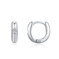 S925 Sterling Silver Minimalist Design Geometric Micro Inlaid Zircon Ear Ring Women