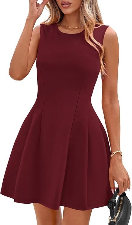 Sleeveless Solid Color Casual Dress Women