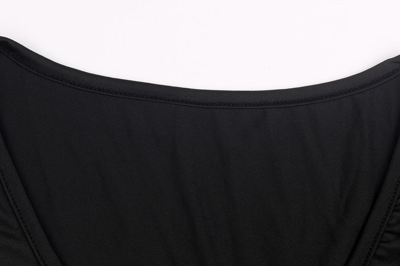 Pack Hip Solid Color Short-sleeved Dress Women