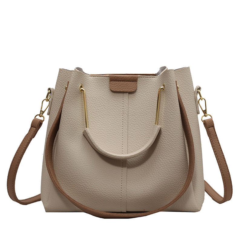 Women's Large-capacity Crossbody Autumn All-matching Korean-style Textured Portable Bucket Bag
