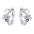 S925 Silver Cat's Paw Ear Ring Cute With Diamonds