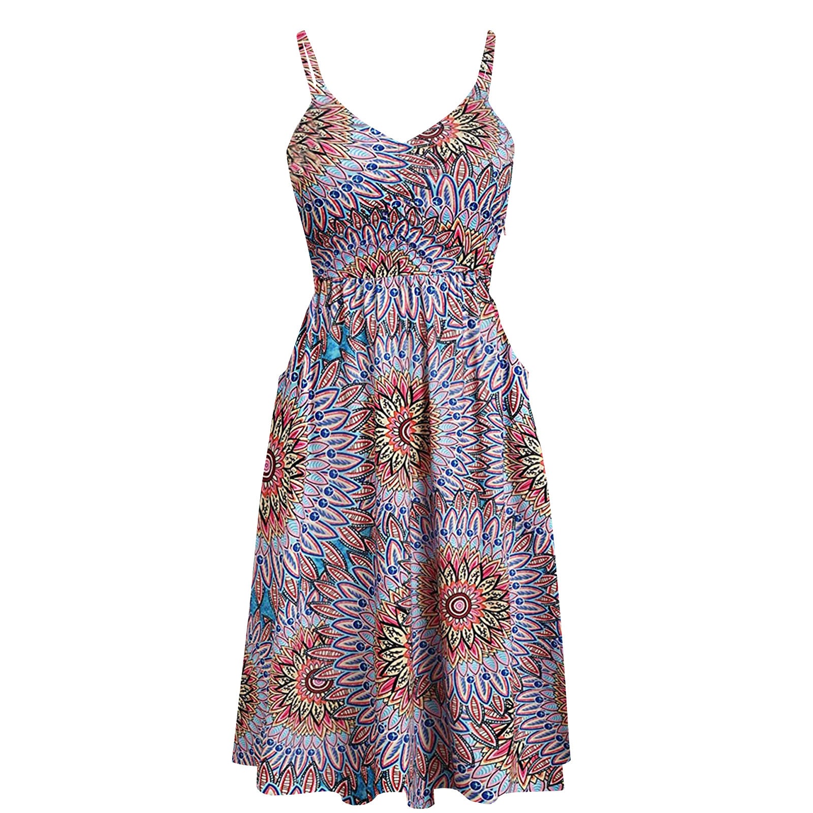 New Casual Short-Sleeved A-Line Printed Dress Women
