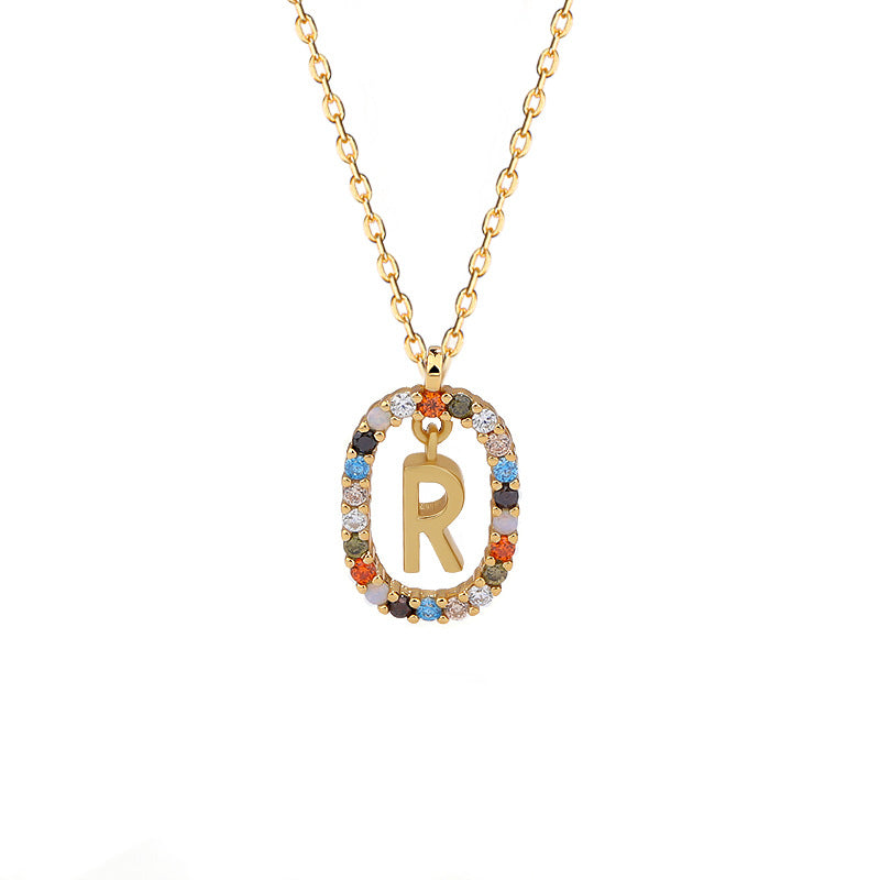Sterling Silver Letter Necklace Female Niche Design Sense