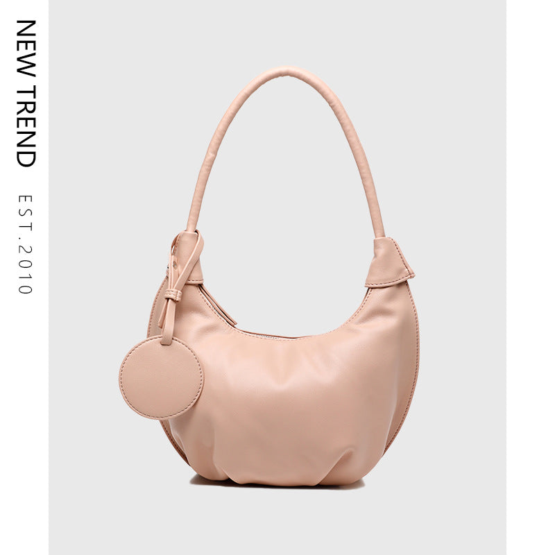 Portable Underarm Bag Leisure Soft Leather Versatile Shoulder Dumpling Bag